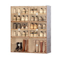 Meuble à chaussures 6 étagères marron et blanc avec portes, panneau plat, usage individuel