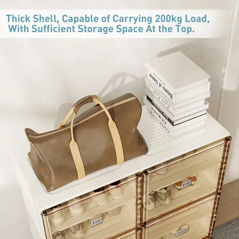 Meuble à chaussures 6 étagères marron et blanc avec portes, panneau plat, usage individuel