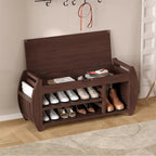 Banc de rangement incurvé avec coussin et étagère à chaussures, 5 coloris, 1 personne