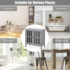 Meuble console vitré à 2 portes avec étagère, noir/gris