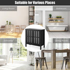 Meuble console vitré à 2 portes avec étagère, noir/gris