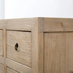 Bahut 8 tiroirs en pin naturel, 226 cm (l) x 46 cm (P) x 89 cm (H)