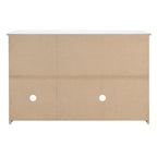 Bahut 3 portes en rotin marron/blanc/bois naturel/noir antique