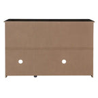 Bahut 3 portes en rotin marron/blanc/bois naturel/noir antique