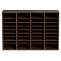 Organisateur de fichiers en bois à 36 compartiments, couleur vintage marron / gris / blanc / noir, pour utilisateur unique