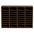 Organisateur de fichiers en bois à 36 compartiments, couleur vintage marron / gris / blanc / noir, pour utilisateur unique