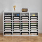 Organisateur de fichiers en bois à 36 compartiments, couleur vintage marron / gris / blanc / noir, pour utilisateur unique