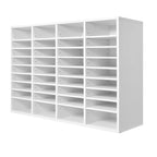 Organisateur de fichiers en bois à 36 compartiments, couleur vintage marron / gris / blanc / noir, pour utilisateur unique