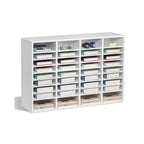 Organisateur de fichiers en bois à 36 compartiments, couleur vintage marron / gris / blanc / noir, pour utilisateur unique