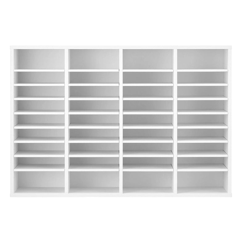 Organisateur de fichiers en bois à 36 compartiments, couleur vintage marron / gris / blanc / noir, pour utilisateur unique