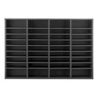 Organisateur de fichiers en bois à 36 compartiments, couleur vintage marron / gris / blanc / noir, pour utilisateur unique
