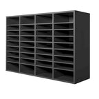 Organisateur de fichiers en bois à 36 compartiments, couleur vintage marron / gris / blanc / noir, pour utilisateur unique