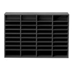 Organisateur de fichiers en bois à 36 compartiments, couleur vintage marron / gris / blanc / noir, pour utilisateur unique