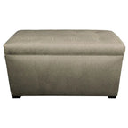 Banc de rangement capitonné kaki et marron selle