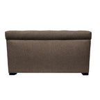 Banc de rangement capitonné kaki et marron selle