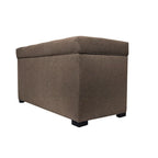 Banc de rangement capitonné kaki et marron selle
