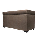 Banc de rangement capitonné kaki et marron selle