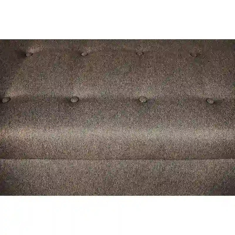 Banc de rangement capitonné kaki et marron selle