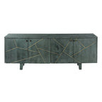 Meuble en bois gris et doré à 4 portes – 1 personne – 54"×13"×20"