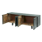 Meuble en bois gris et doré à 4 portes – 1 personne – 54"×13"×20"