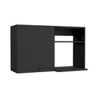 Meuble Haut avec 1 Porte et Étagères Ouvertes, Blanc ou Noir