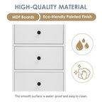 Armoire de rangement haute blanche, finition bois, 2 tiroirs et 1 porte