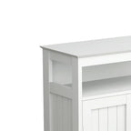 Meuble de Rangement de Salle de Bain Autonome à Double Porte Blanc, 1 personne