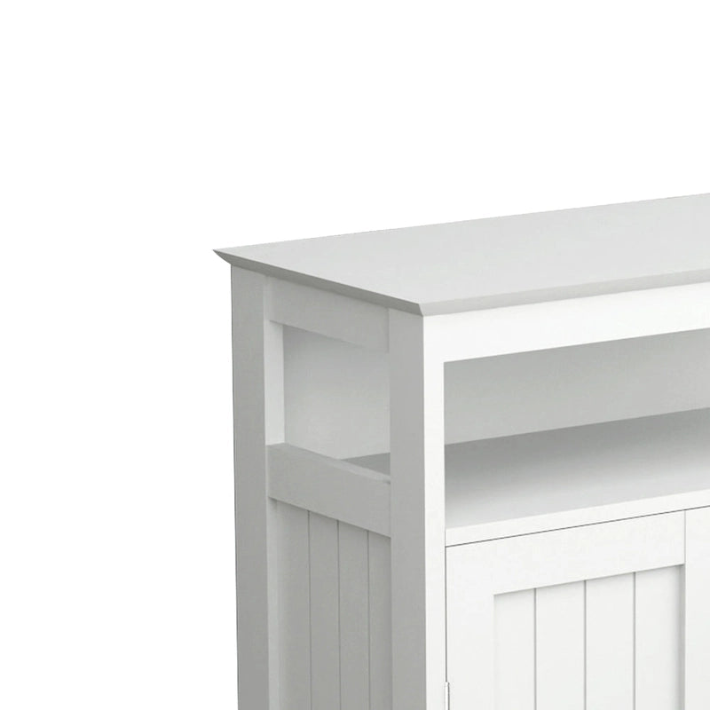 Meuble de Rangement de Salle de Bain Autonome à Double Porte Blanc, 1 personne
