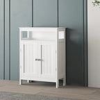 Meuble de Rangement de Salle de Bain Autonome à Double Porte Blanc, 1 personne