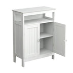 Meuble de Rangement de Salle de Bain Autonome à Double Porte Blanc, 1 personne