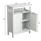 Meuble de Rangement de Salle de Bain Autonome à Double Porte Blanc, 1 personne