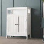 Meuble de Rangement de Salle de Bain Autonome à Double Porte Blanc, 1 personne