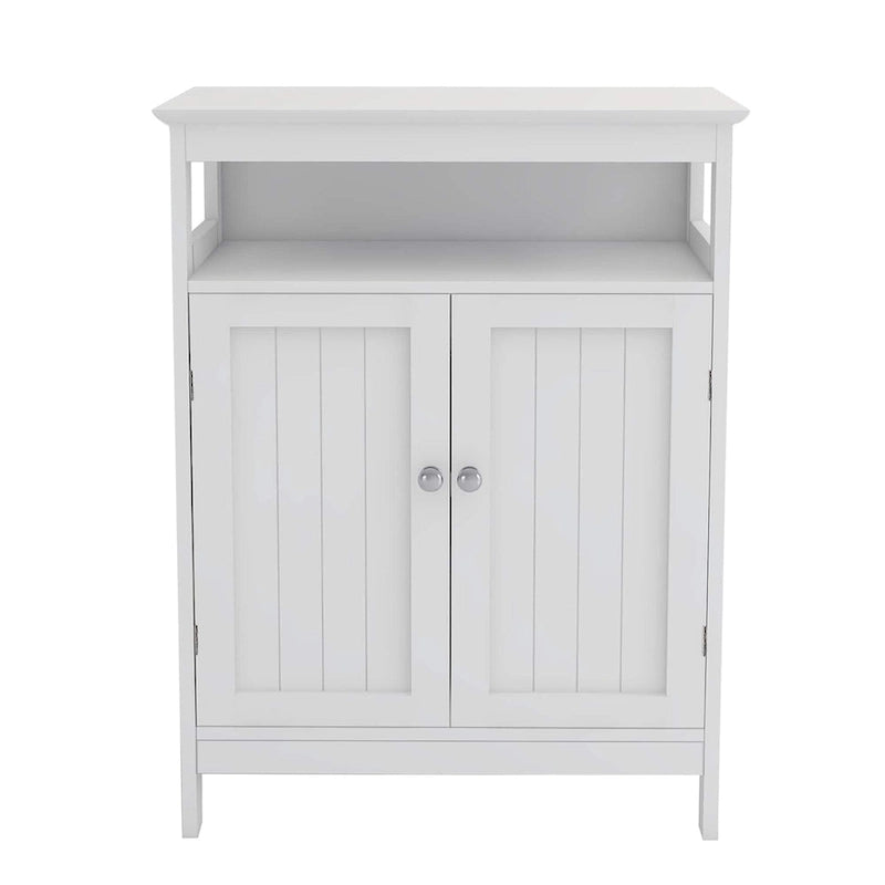 Meuble de Rangement de Salle de Bain Autonome à Double Porte Blanc, 1 personne