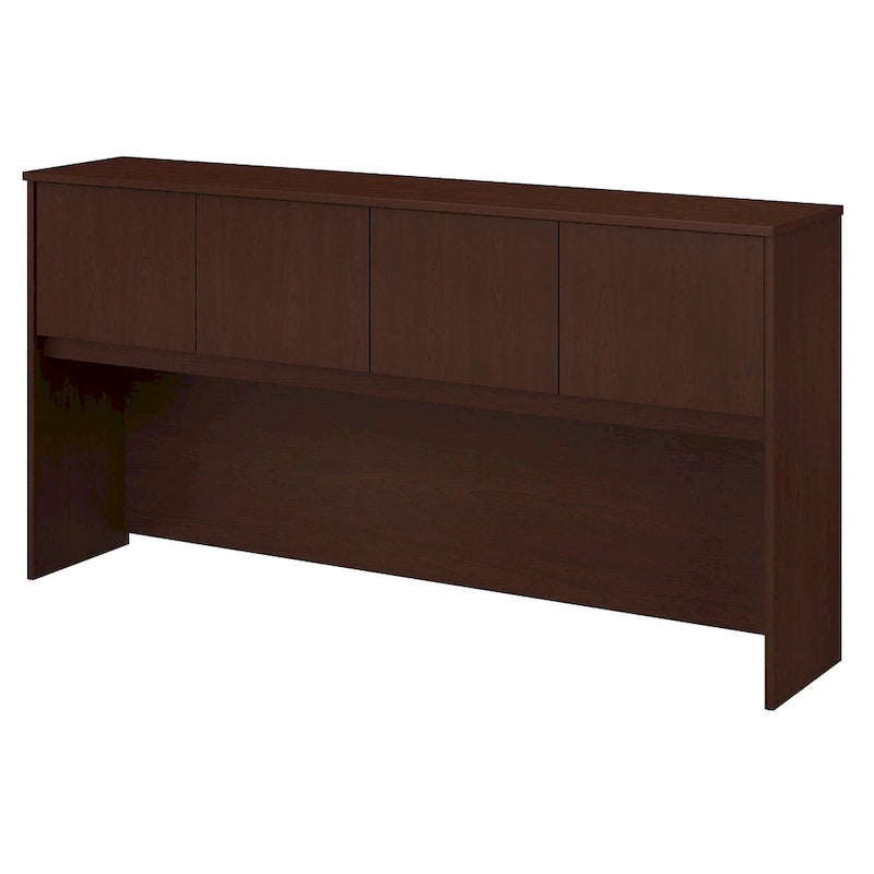 Haut de bureau à 4 portes blanc, unité de rangement supérieure de 183 cm de large pour un seul utilisateur