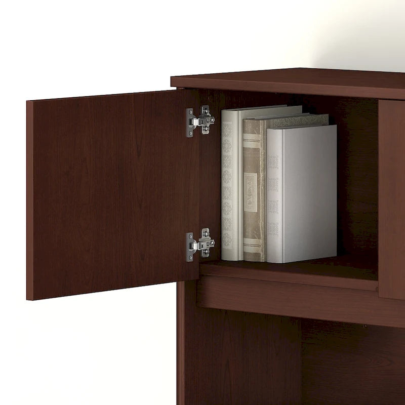 Haut de bureau à 4 portes blanc, unité de rangement supérieure de 183 cm de large pour un seul utilisateur