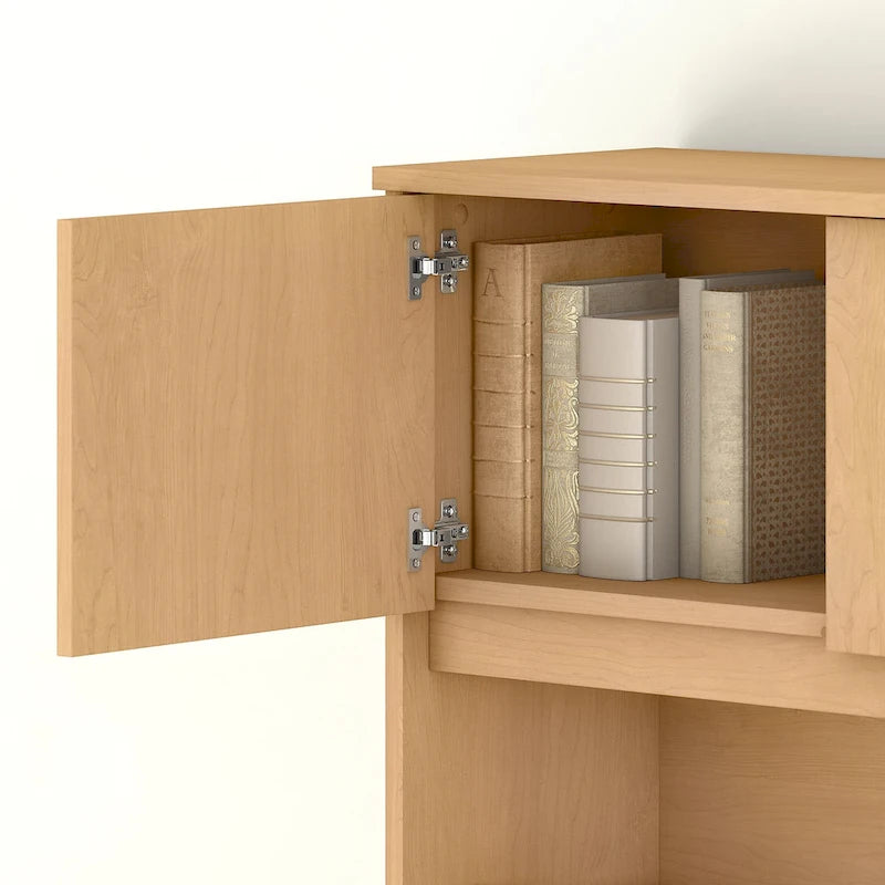 Haut de bureau à 4 portes blanc, unité de rangement supérieure de 183 cm de large pour un seul utilisateur