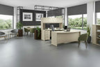 Haut de bureau à 4 portes blanc, unité de rangement supérieure de 183 cm de large pour un seul utilisateur