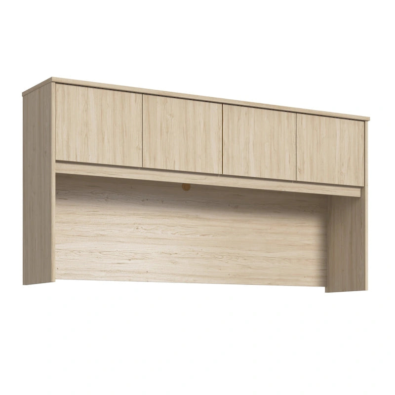 Haut de bureau à 4 portes blanc, unité de rangement supérieure de 183 cm de large pour un seul utilisateur