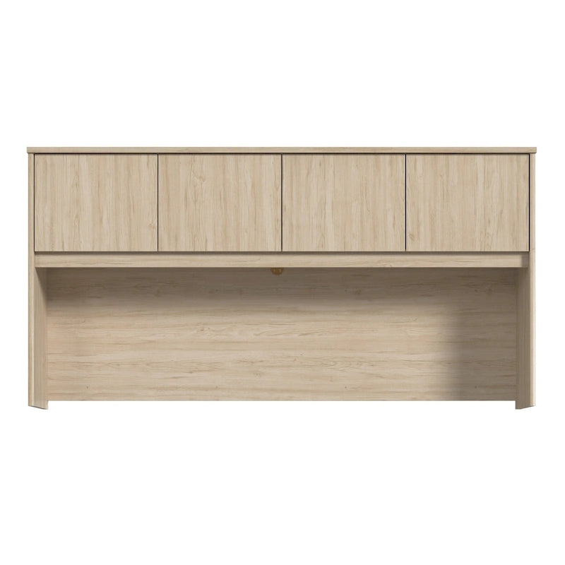 Haut de bureau à 4 portes blanc, unité de rangement supérieure de 183 cm de large pour un seul utilisateur
