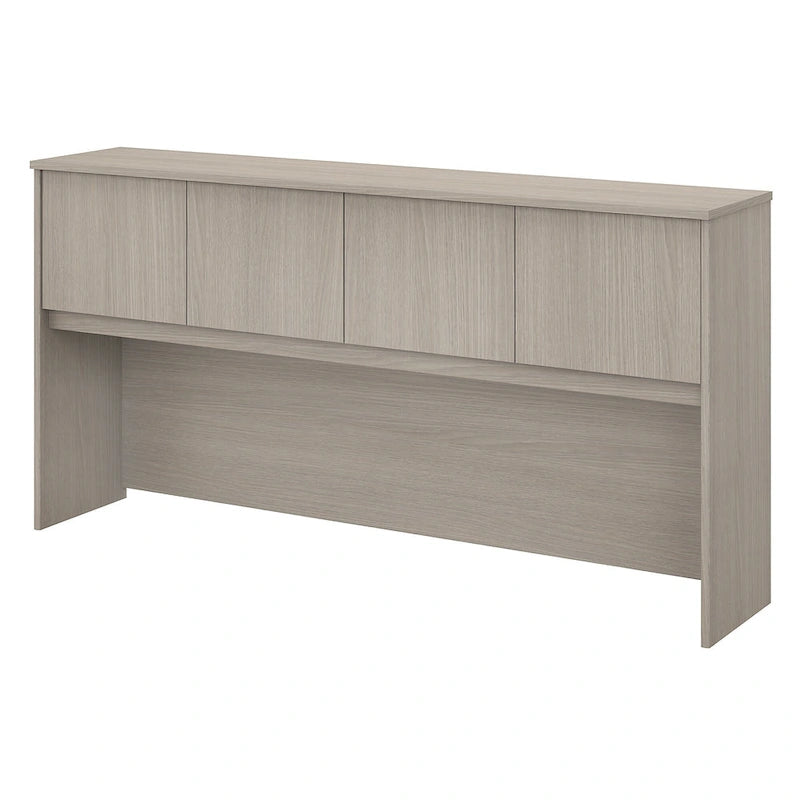 Haut de bureau à 4 portes blanc, unité de rangement supérieure de 183 cm de large pour un seul utilisateur