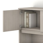 Haut de bureau à 4 portes blanc, unité de rangement supérieure de 183 cm de large pour un seul utilisateur