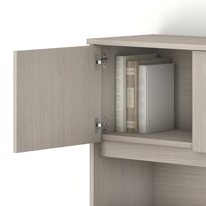Haut de bureau à 4 portes blanc, unité de rangement supérieure de 183 cm de large pour un seul utilisateur