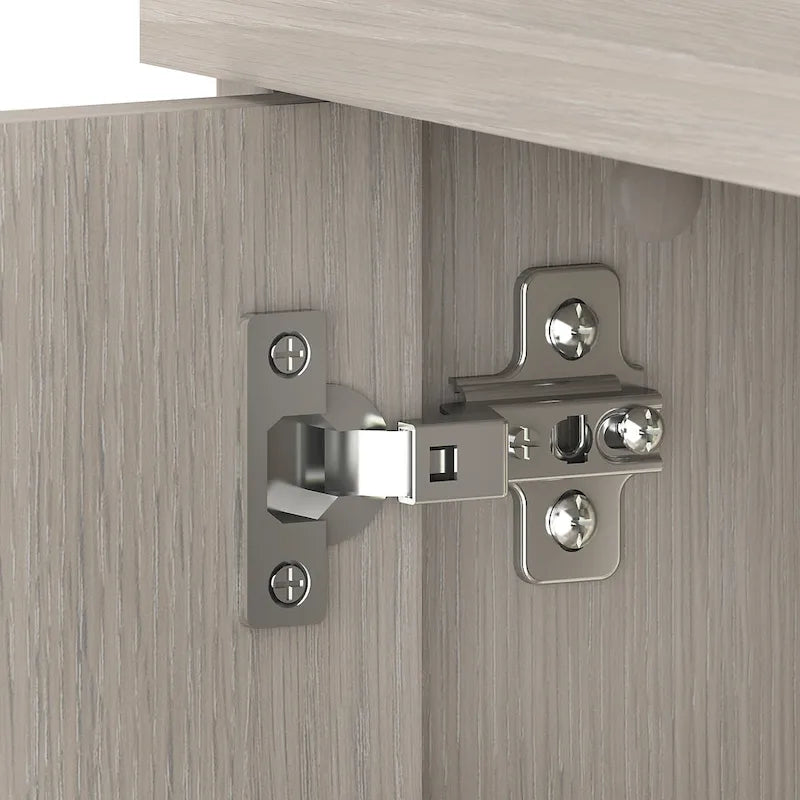 Haut de bureau à 4 portes blanc, unité de rangement supérieure de 183 cm de large pour un seul utilisateur