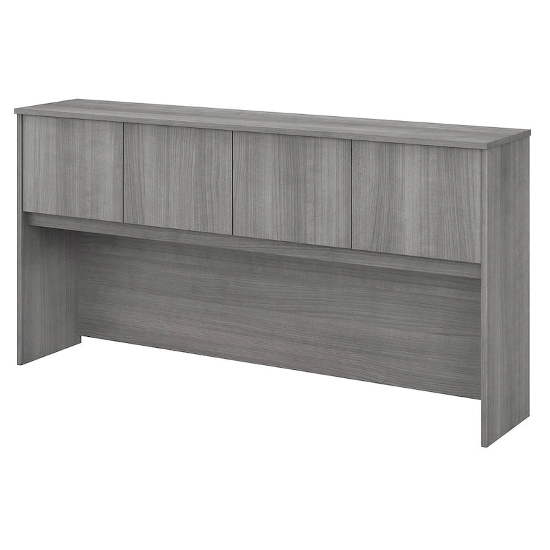 Haut de bureau à 4 portes blanc, unité de rangement supérieure de 183 cm de large pour un seul utilisateur