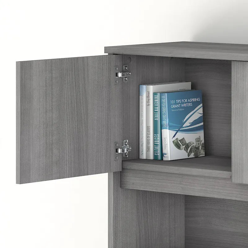 Haut de bureau à 4 portes blanc, unité de rangement supérieure de 183 cm de large pour un seul utilisateur