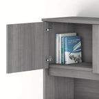 Haut de bureau à 4 portes blanc, unité de rangement supérieure de 183 cm de large pour un seul utilisateur