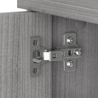 Haut de bureau à 4 portes blanc, unité de rangement supérieure de 183 cm de large pour un seul utilisateur