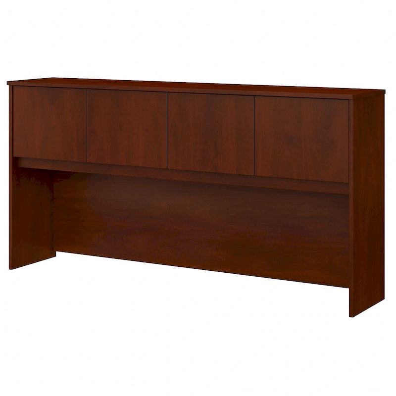 Haut de bureau à 4 portes blanc, unité de rangement supérieure de 183 cm de large pour un seul utilisateur