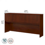 Haut de bureau à 4 portes blanc, unité de rangement supérieure de 183 cm de large pour un seul utilisateur