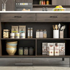 Bahut/buffet marron à 2 tiroirs avec étagère inférieure, largeur 140 cm